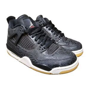 Jordan 4 Retro SE GS “Black Laser Gum” | Size 6Y | 2019 | Rare Laser‎ Etch